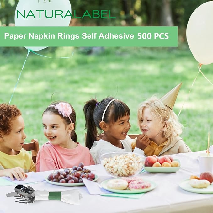Self-Adhesive Napkin Bands, elegant table setting, - Image 4