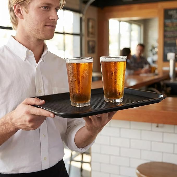 12 Pack Fast Food Tray, 13.7 x 10.5 Inch Plastic Restaurant Serving Tray - Image 5