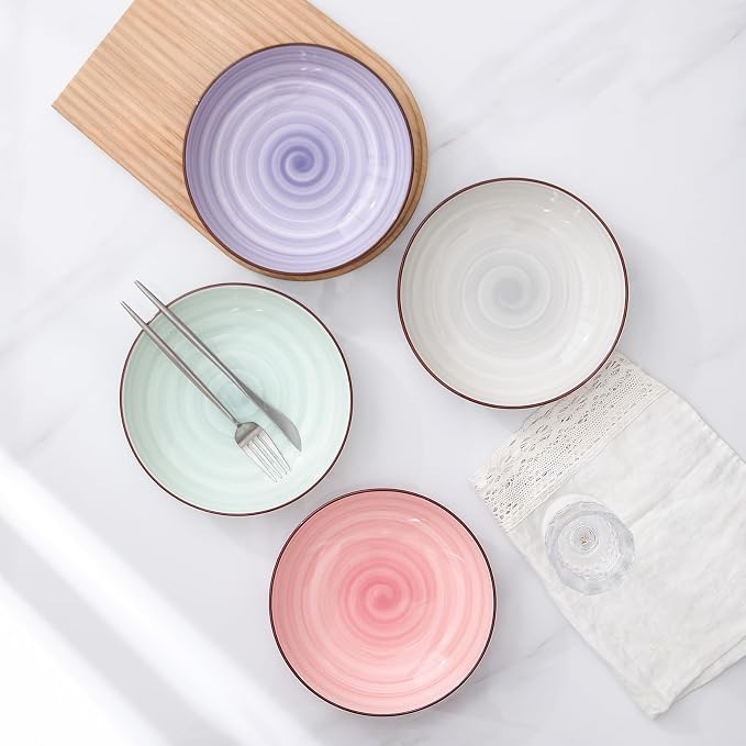 Selamica Ceramic Pasta Bowls Set 34 OZ, Large Salad Bowl 8.6 Inch Deep Plates - Image 3