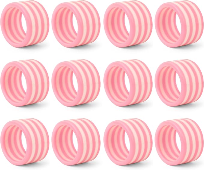 Pink Resin Napkin Rings for Weddings, elegant pink finish, cloth napkin - Image 9