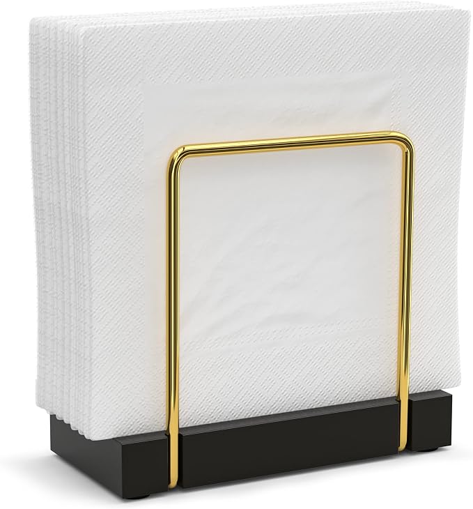 Napkin Holder for Table, Bamboo Iron Wood Holders | Dining Table Farmhouse by Wican