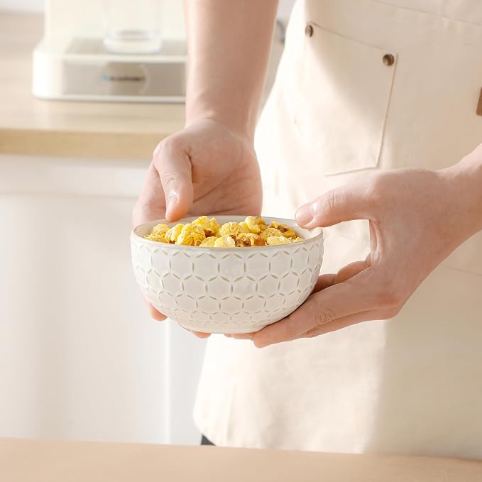 MALACASA Small Bowls, 14 Ounce Ice Cream Bowl, Stoneware Dessert Bowls Set of 4 - Image 6