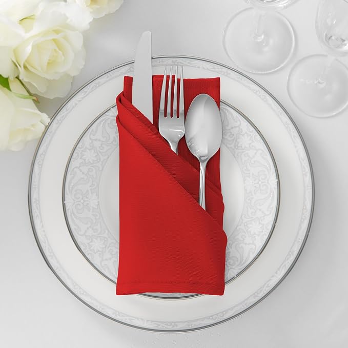 Lann's Linens Set of 144 Cloth Dinner Napkins, 17-inch Polyester Napkins - Image 4