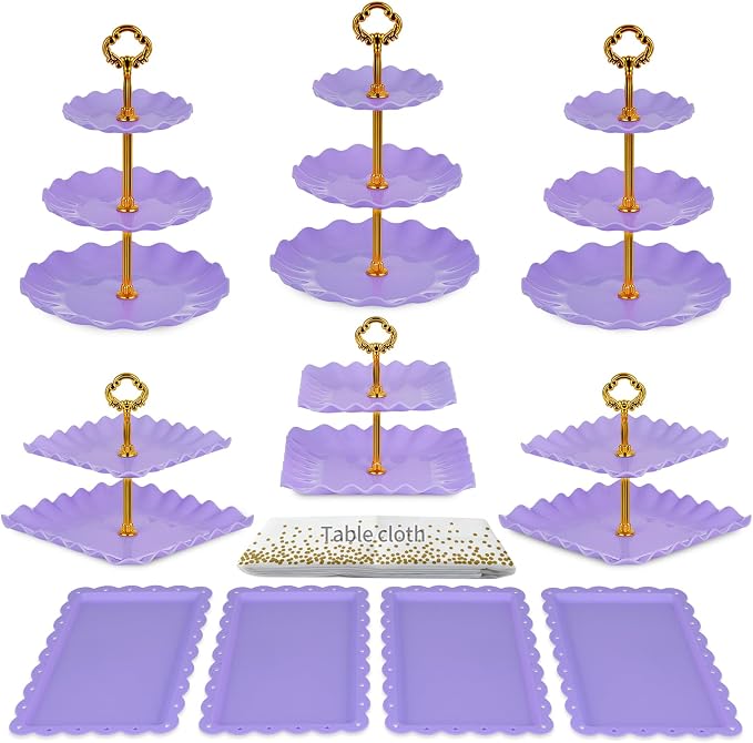 Pack of 11 NWK Cake Stand Set of Cupcake Stand, Tray & Table Cloth | Includes 3 - Image 6