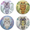 Watercolor Owl Round Coaster Set by QJ+CMJ