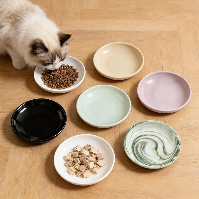 3 PCS Ceramic Cat Bowls, 5.5 in Pet Bowl Cat Dishes - Image 7