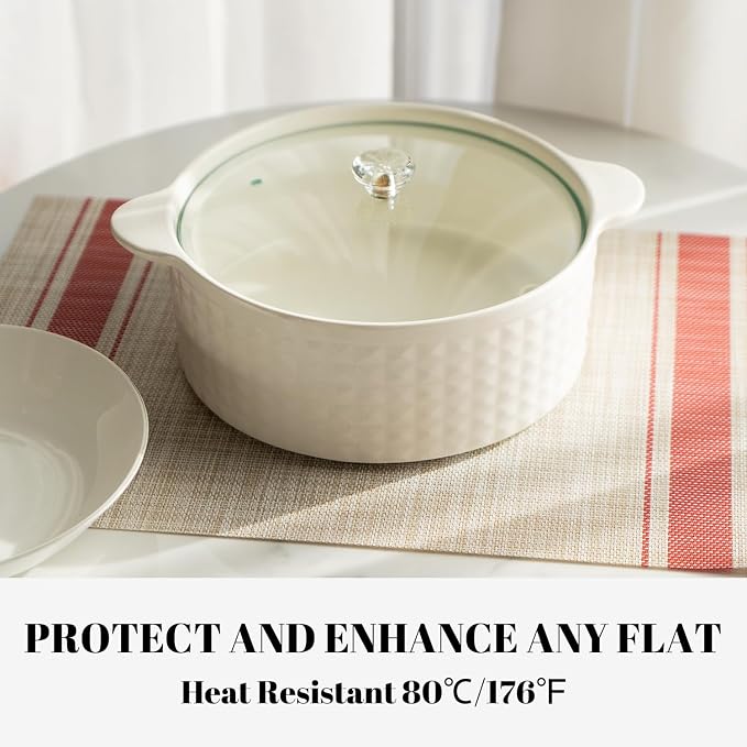 Placemats Set of 8 Vinyl/Plastic Woven Place Mats - Image 4
