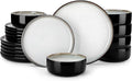 vancasso PLAYA Plates and Bowls Sets, 18 Pieces Beige Dinnerware Sets by vancasso