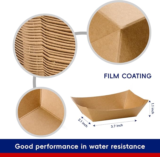2lb Paper Food Tray 1000 Pack Disposable Paper Boat Serving Boat | Disposable - Image 5