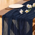 Cheesecloth Table Runner Summer Boho Wedding Birthday Party Home Decor | Navy by Socomi