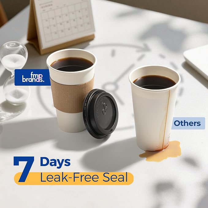 Fit Meal Prep 16 oz 100 Pack Disposable Coffee Cups - Image 4