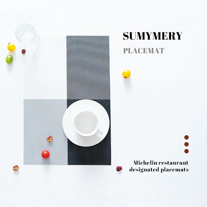 Placemats Set of 12 Vinyl/Plastic Woven Place Mats - Image 5