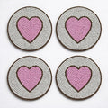 Coasters Set of 4, Handmade Beaded Bar Drink Tabletop Protection Coasters by byHomeDecorativeProduct