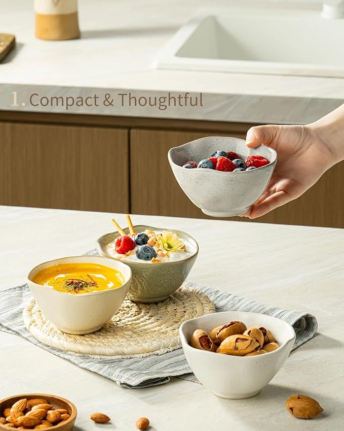 Besmeety 8oz Ceramic Small Bowls Set of 4, Cereal Bowls - Image 5