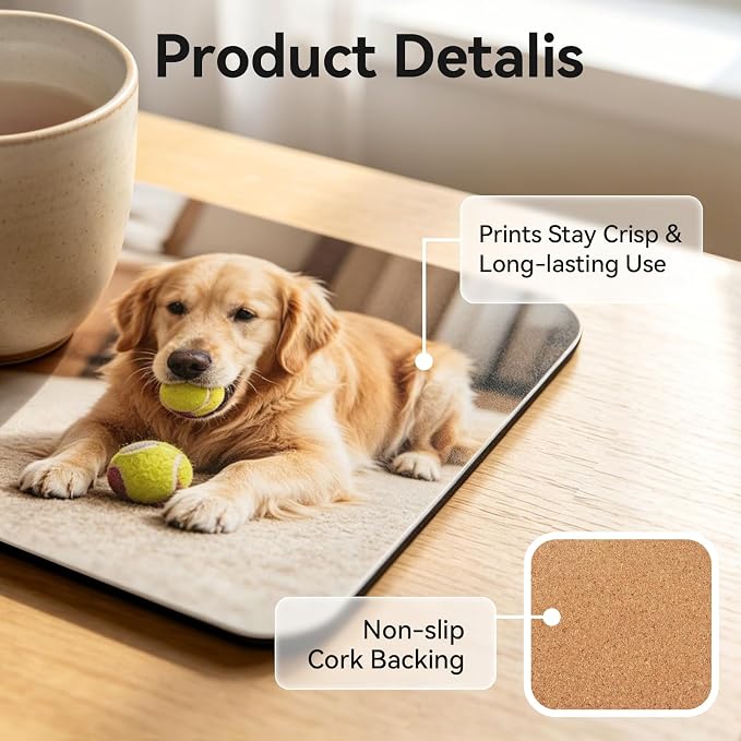 40 Pcs Sublimation Coasters Blanks, Heat Transfer Wood Cork Coasters 4x4 in - Image 3