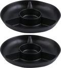 Chip & Dip Serving Tray Set, 4 Sectional Round Melamine Serving Platter by ZAROCRUS