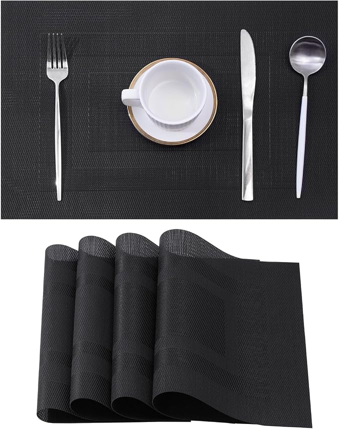 Leetaltree Black Frame Placemats Set of 4 by Leetaltree-ArtatEveryTable