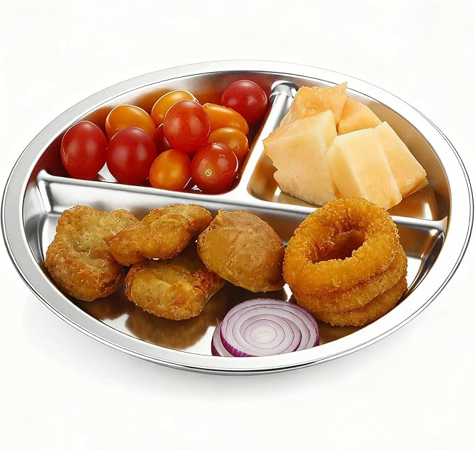 PandaEar 3 Pack Stainless Steel Divided Plates - Image 3
