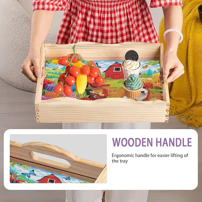 EWJRNSF Diamond Art Kits for Adults Wooden Serving Trays - Image 6