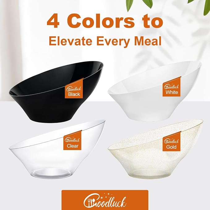 5 Pack Gold Glitter Plastic Serving Bowls - Image 7