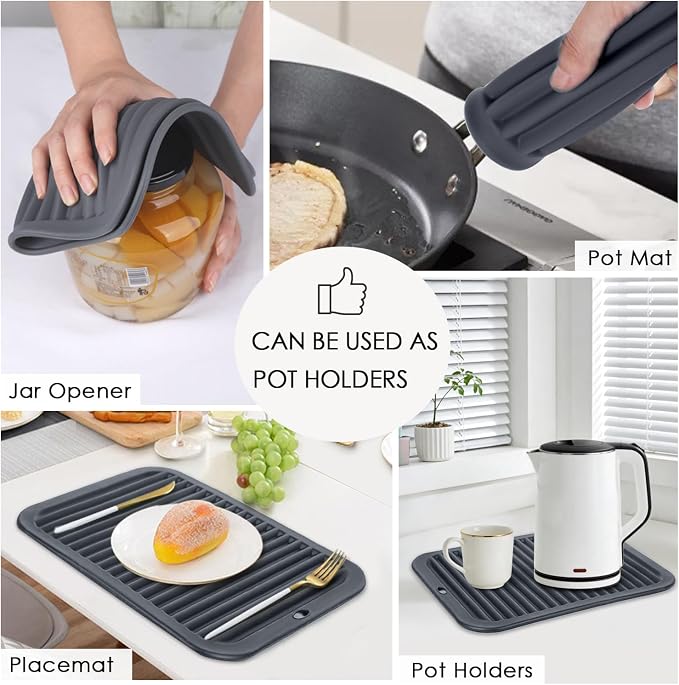 4 PCS Silicone Trivet for Hot Dishes, Silicone Hot Pads Trivets Mat for Hot - Image 4