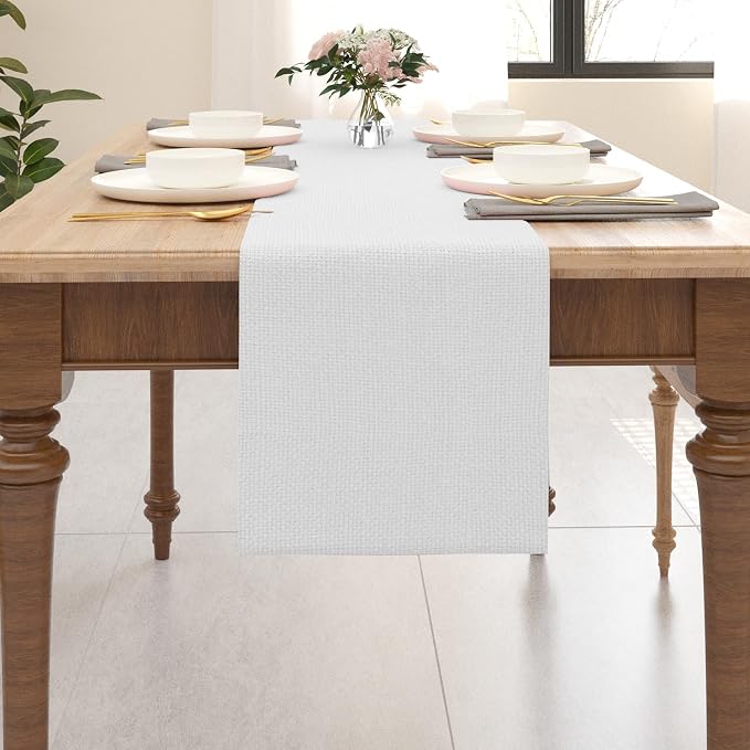 Dinning Table Runner Cloth 12 x 90 Inches Farmhouse Kitchen Coffee Burlap Table by NATUS+WEAVER