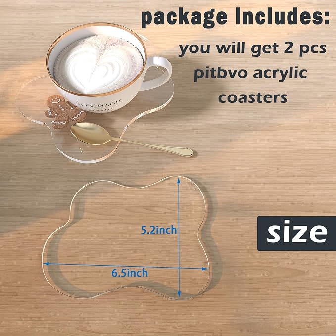 2Pcs Cute Clear Cloud Acrylic Drink Coasters - Image 4