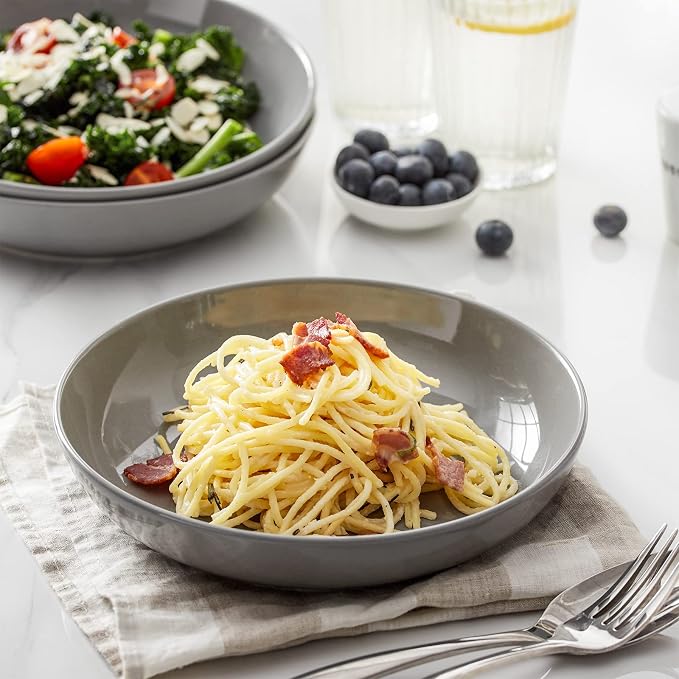 Y YHY Pasta Bowls 30oz, Large Grey Salad Serving Bowls - Image 2