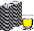 50 PCS Sublimation Blank Cup Coasters Bulk, 4x4 Inch Square Blank Cup Mat Rubber by OKBA