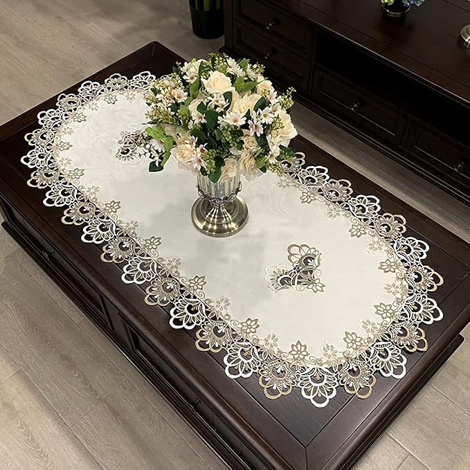 Coffee Tablecloth for Living Room Center Table Doilies Embroidery Lace - Image 2