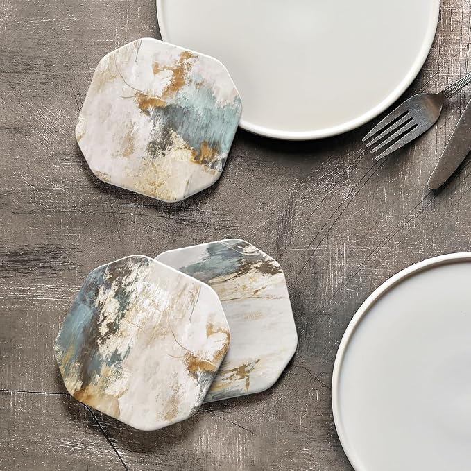 UMIRRO Absorbent Ceramic Stone Coasters Set of 6 - Image 4