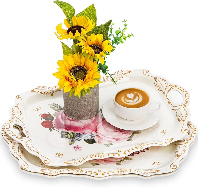 3-Pack Melamine Serving Tray, Stackable Food Tray - Image 4