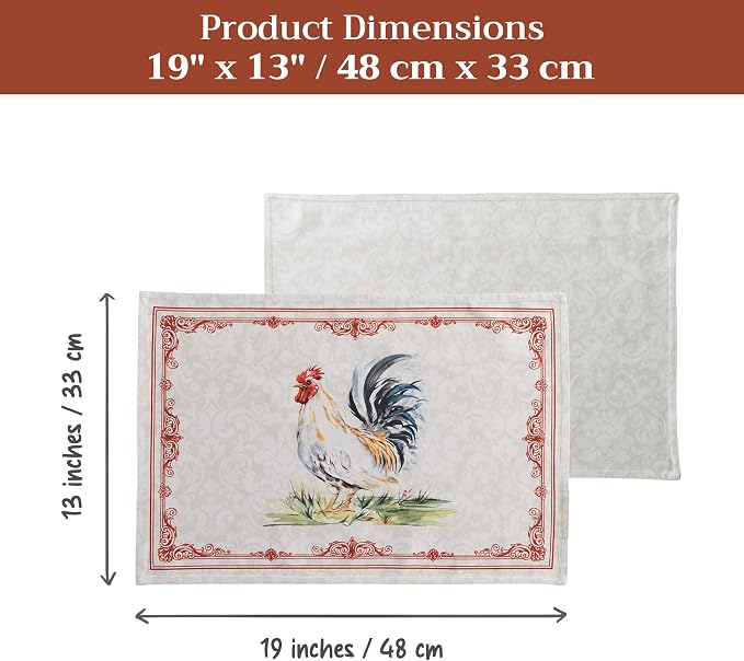 Maison d' Hermine Placemats Set of 4 Reusable 100% Cotton | Cloth Place Mats - Image 7