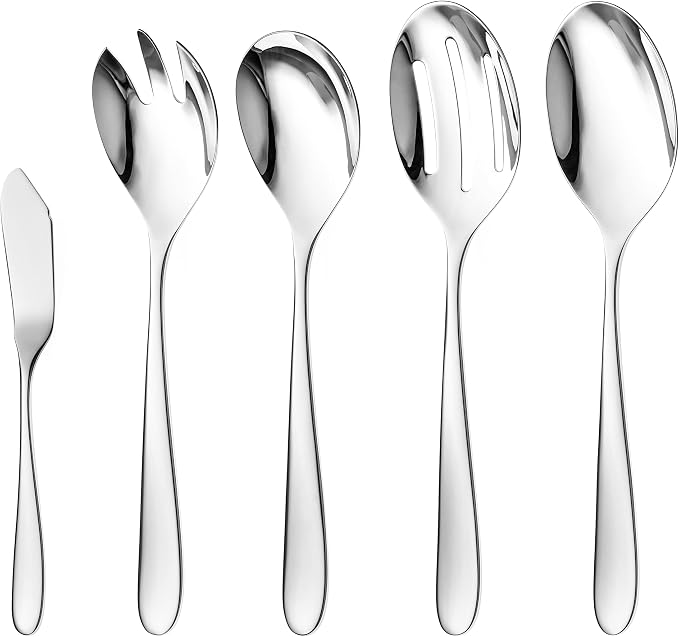 Serving Utensil Set – 18/10 Stainless Steel Serving Spoons, Salad Servers by DANIALLI