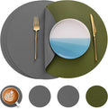 Myir JUN 15 Inches Round Placemats Set of 4 Faux Leather Place Mats | by MyirJUN