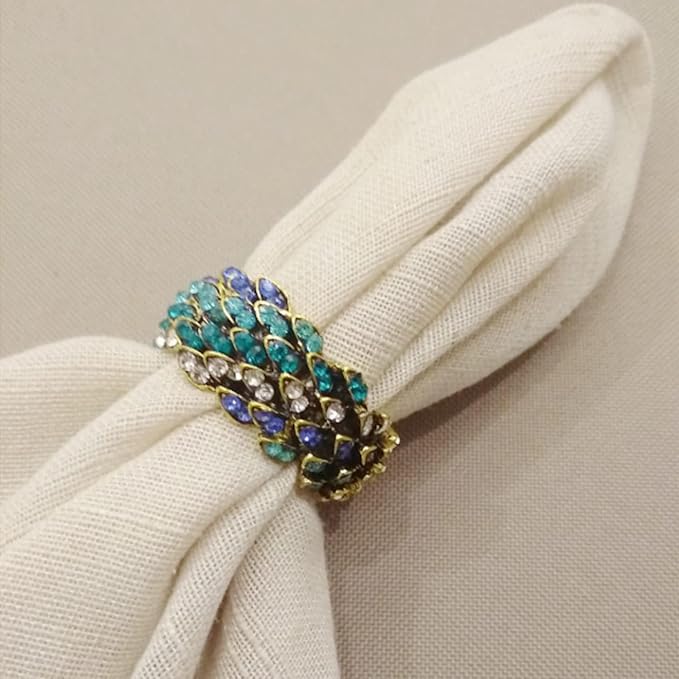 Peacock Napkin Rings Set of 12 - Image 5