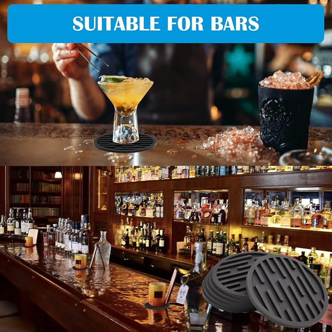 Coasters for Drinks, Silicone Coasters for Coffee Table 6 Set, Heat Resistant - Image 7