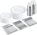 bUCLA 150-Piece Silver Disposable Dinnerware Set by BUCLA