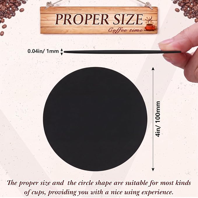TaoBary 1000 Pcs Round Cardboard Paper Coasters Bulk 1mm, 4 Inch Disposable - Image 3