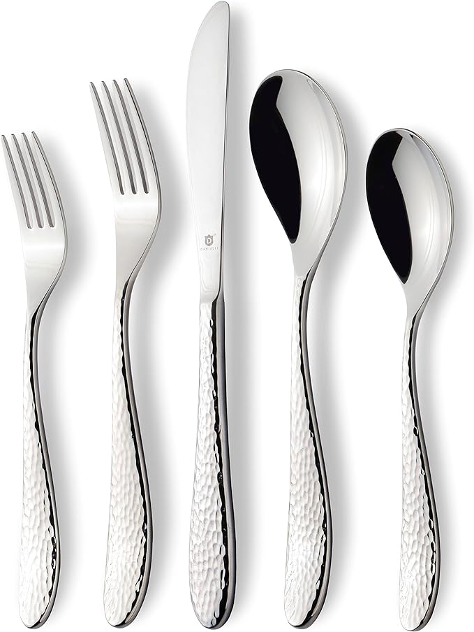 Silverware Set for 16 | 18/10 Stainless Steel Flatware Set | Mirror Finish by DANIALLI