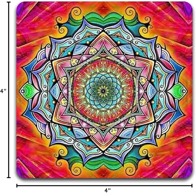 Mandala Pattern Square Coaster Set - Image 7
