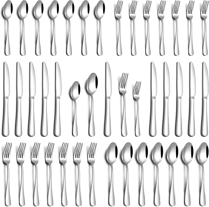 PHILIPALA 30 Piece Silverware Set, Stainless Steel Flatware Set by PHILIPALA