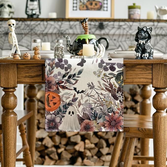 Artoid Mode 210 GSM Halloween Table Runner 13x90 Inch Home Party Decor | - Image 2
