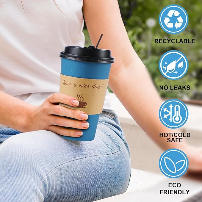 Clawsoff 500 Pack 12 oz Disposable Paper Coffee Cups - Image 5