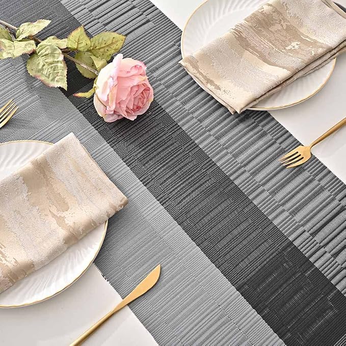 GIVERARE Table Runner, 12x72in Heat-Resistant Woven Vinyl Long Tabletop - Image 4