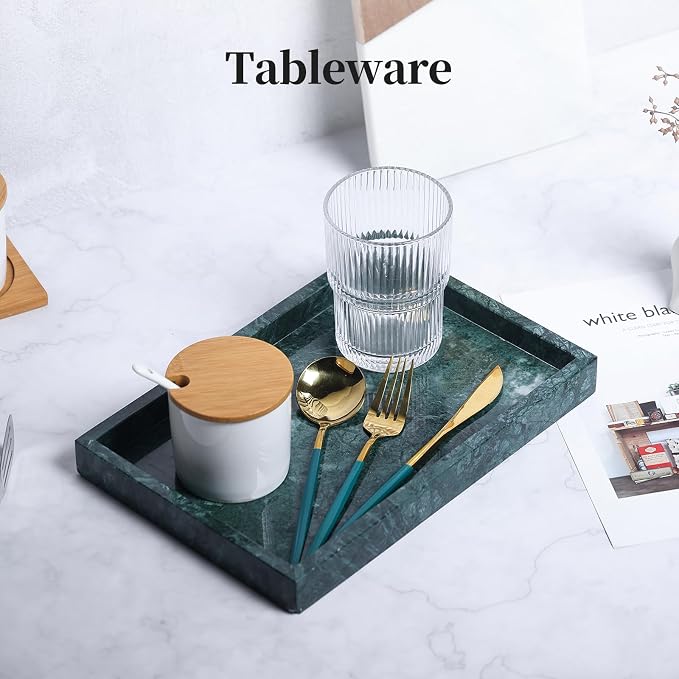 Real Natural Marble Tray for Bathroom, Genuine Marble Stone Vanity Tray - Image 5