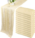 Fivenl 12 Pack Cheesecloth Table Runner 35x72 Inch Boho Gauze Table Runner by Fivenl