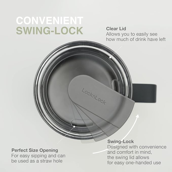 LocknLock Metro Mug, Premium 18/8 Stainless Steel Metal, Double Wall Insulated - Image 4