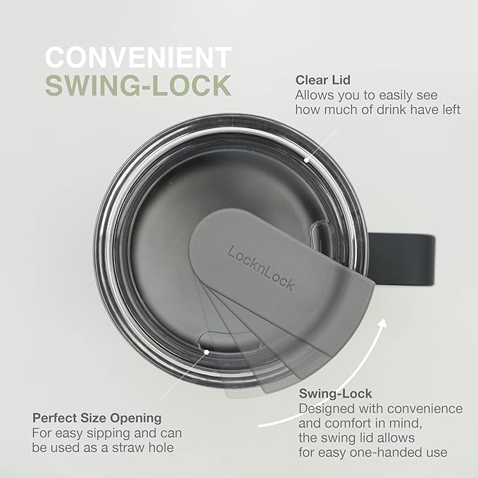 LocknLock Metro Mug, Premium 18/8 Stainless Steel Metal, Double Wall Insulated - Image 4