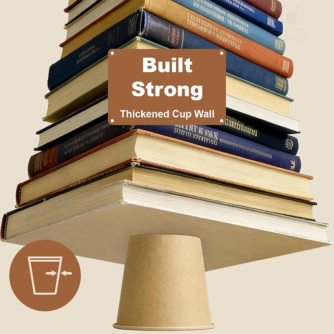 5 oz 600 Pack Disposable Coffee Cups, Bulk Brown Disposable Paper Cups - Image 5